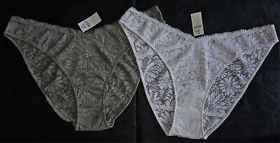 Aerie Soft Lace High Cut Bikini Panty Undies Underwear x 2 - Size LARGE NWT