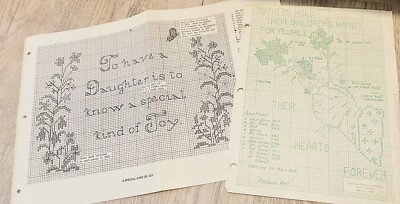 CROSS STITCH singke patterns, Lot of 2 Mother, Daughter