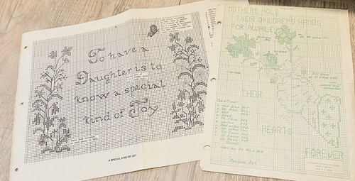 CROSS STITCH singke patterns, Lot of 2 Mother, Daughter