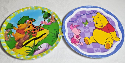 2 Vintage Zak Designs Winnie the Pooh Tigger Piglet Kid's 8'' Plates Melamine
