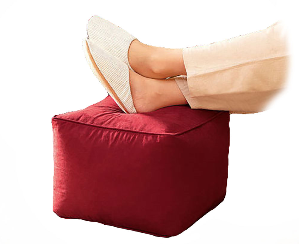 Footstool Pouffe Cube Footrest Faux Suede Foot Support Luxury Bean Bag Seating eBay