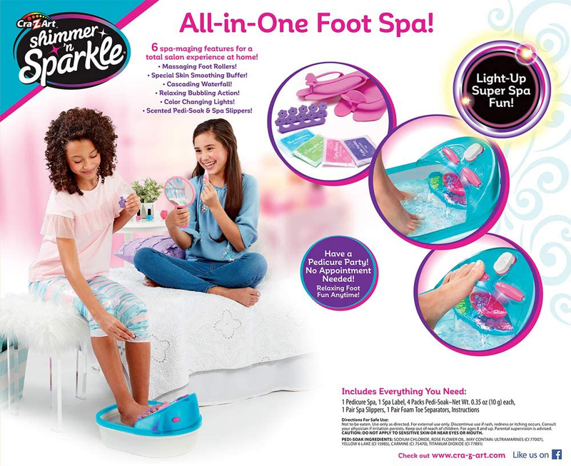 Cra-Z-Art Shimmer &lsquo;n Sparkle 6 n 1 Real Massaging Foot Spa, Blue