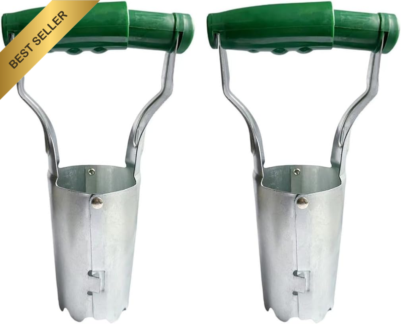 2Pcs Seedling Transplanter Tool – 3-Handheld Galvanized Seeder for Transplanting