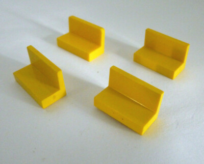 4 x LEGO  4865 City,System Baustein,Bänkchen in gelb 1x2 Neuware