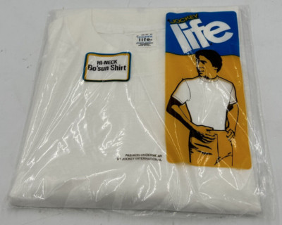 Vintage 1978 Jockey Life Hi-neck Bo sun White Shirt Size 38-40 Medium BRAND NEW