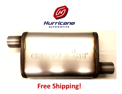 2 Cherry Bomb M80250 M-80 Single 1 Chamber Mufflers 2.5/" In//Out Plus Chrome Tips