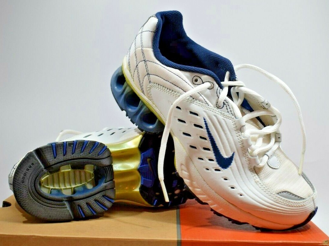 NEW NIKE IMPAX RUN (GS) WHITE/NAVY BLUE/SILVER KIDS SIZE 6Y