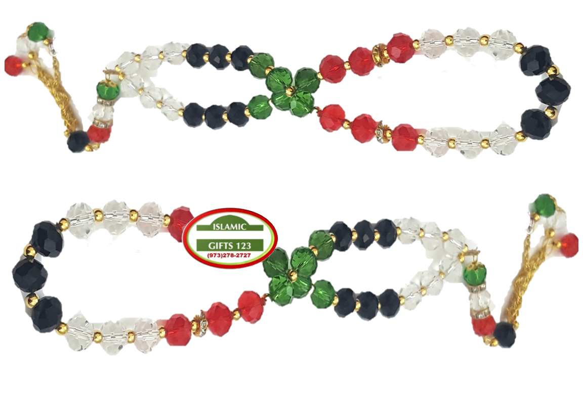 Crystal Palestine Flag Prayer Beads Tasbeeh Masbaha-Ramadan Decor Islamic Gifts
