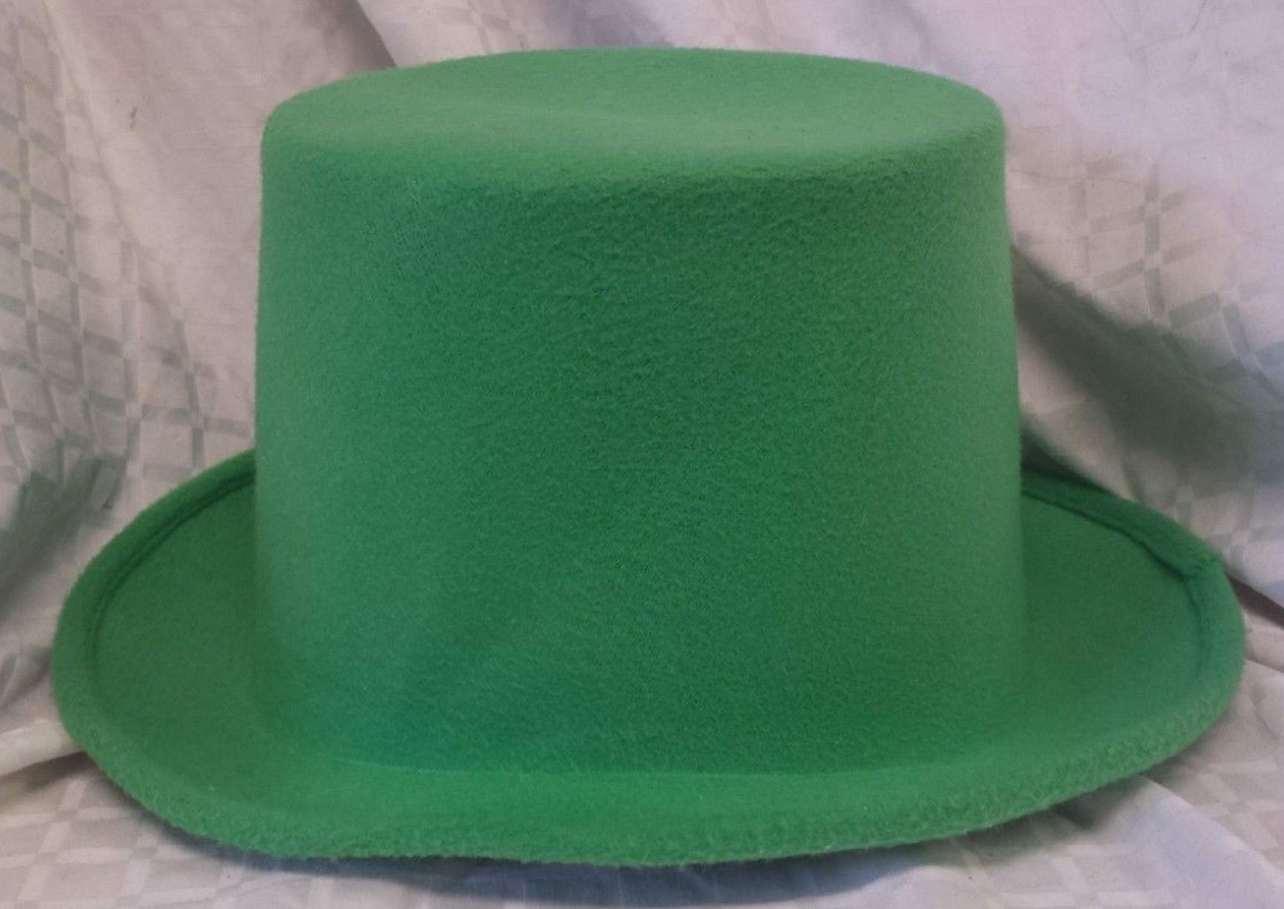 Green Top Hat Felt Topper Slash Tuxedo Victorian Costume 6