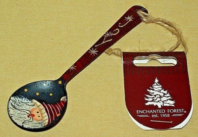 ENCHANTED FOREST ORNAMENT JOY SPOON NWT MENARD INC 2010 SANTA CLAUS CHRISTMAS.