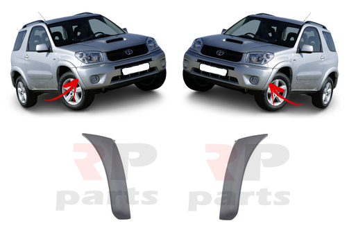 FOR TOYOTA RAV4 2000 - 2004 FRONT BUMPER MOLDING TRIM FOR PAINTING PAIR SET