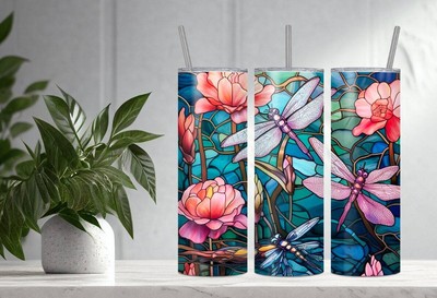 30 Oz. Dragonfly Water Lily Tumbler