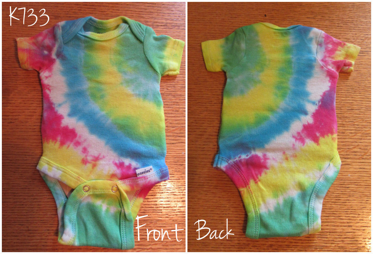 Reborn baby doll clothes (1) tie dye Preemie organic Gerber onesie bodysuit OOAK
