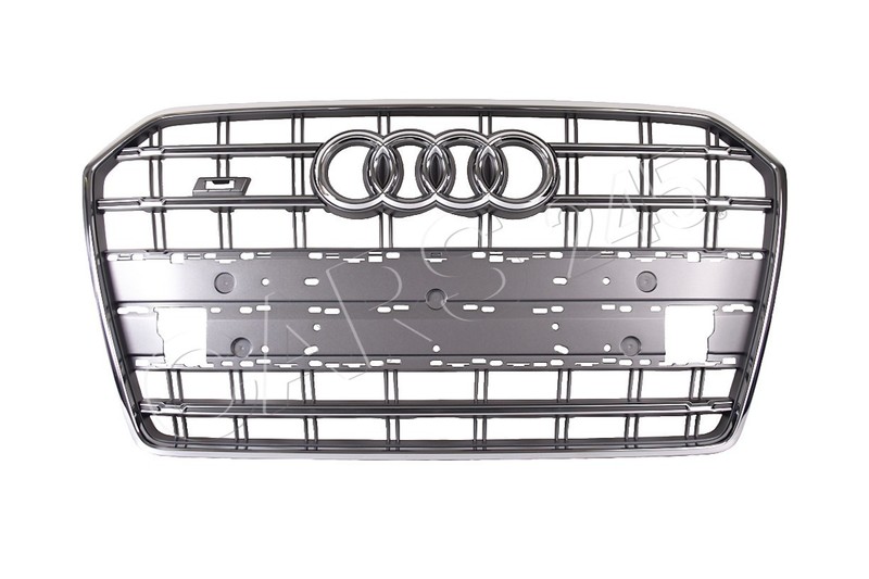 Auto mistlampgrill 2 Stuks Mistlamp Lamp Grille Grill Cover Abs Voor Audi A6 C7 Sedan Standaard Bunper Model 2012-2015 4G0807681,4G0807682 Roosters aan de voorkant (Color : Black Line Standard