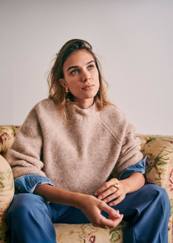 sezane モヘヤ セーター Sezane Otis Jumper Mottled Beige Size S NWT | eBay