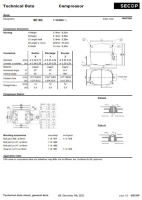 SC18G R134a Refrigeration Compressor 6291 BTU 115V 1/2+HP for True 938956 955148