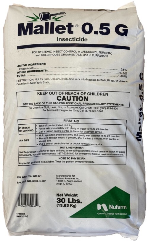 Mallet 0.5G Insecticide 30 Pounds NO SALES: CA