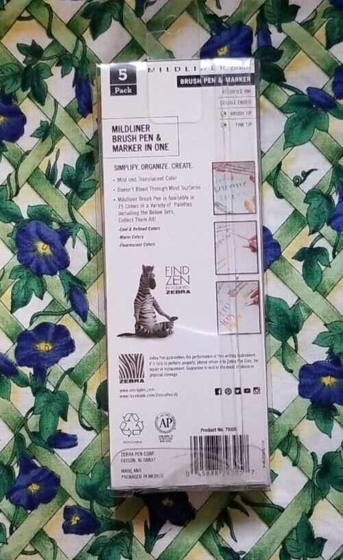ZEBRA MILDLINER 5 PACK DOUBLE ENDED PEN SET, BROAD AND FINE TIPS (WARM SET)