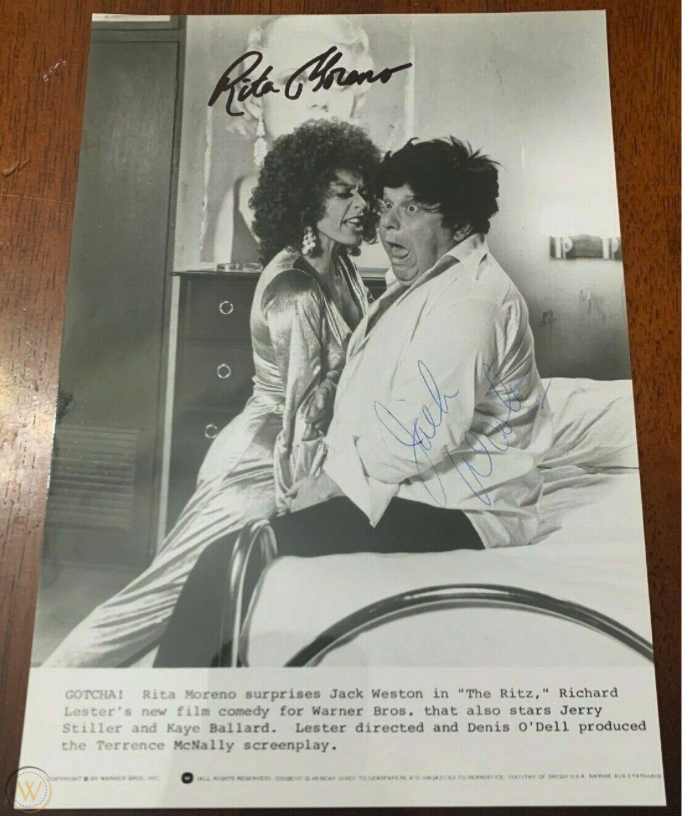 Rita Moreno Jack Weston The Ritz Hand Signed Autograph 8x10 Photo Signature