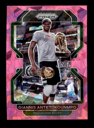 GIANNIS ANTETOKOUNMPO 2021/22 PANINI PRIZM #1 PINK CRACKED ICE