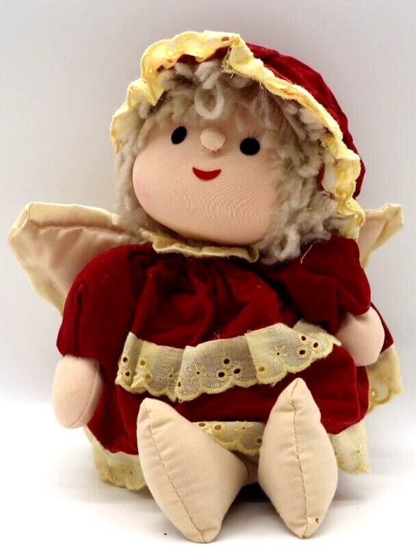 Vintage Plush Animated Angel Windup Plays Jingle Bells Minor Stain 9 