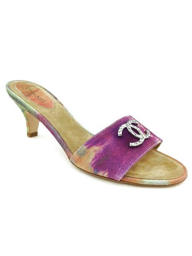 靴 Vintage Chanel Denim Camellia Sandals 38 Chanel by Karl Lagerfeld iconic denim Camellia heels (EU 38