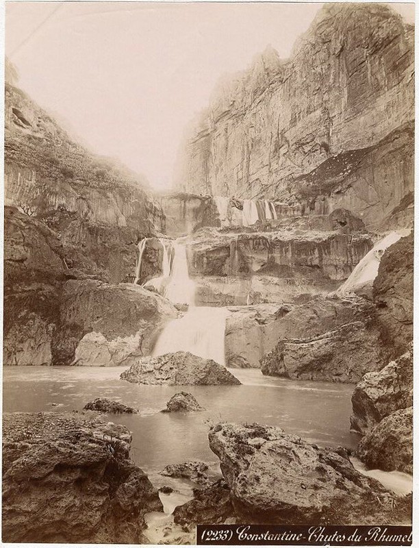 Photo AlbuminÃ© AlgÃ©Rie Constantine Chutes De Rhumel Vers 1880