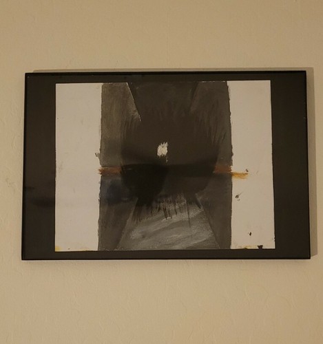 Original Fine Art Painting Oil and Acrylic on Paper - "Don't Look Down The Hall"