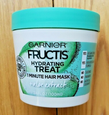 NEW GARNIER FRUCTIS HYDRATING TREAT 1 MINUTE HAIR MASK ALOE EXTRACT 3.4oz