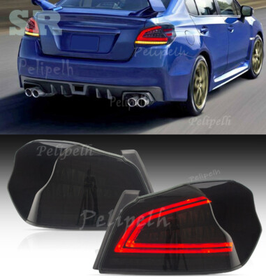 Fits Subaru WRX STI 15-2021 Smoked LED Tail Lights Dynamic Sequential Rear Lamps