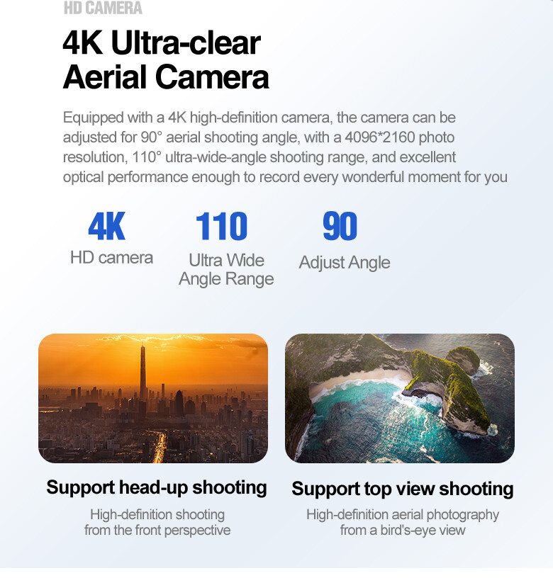 RC Drone 4K HD Wide Angle Camera FPV WiFi Selfie Foldable Aircraft Quadcopter US