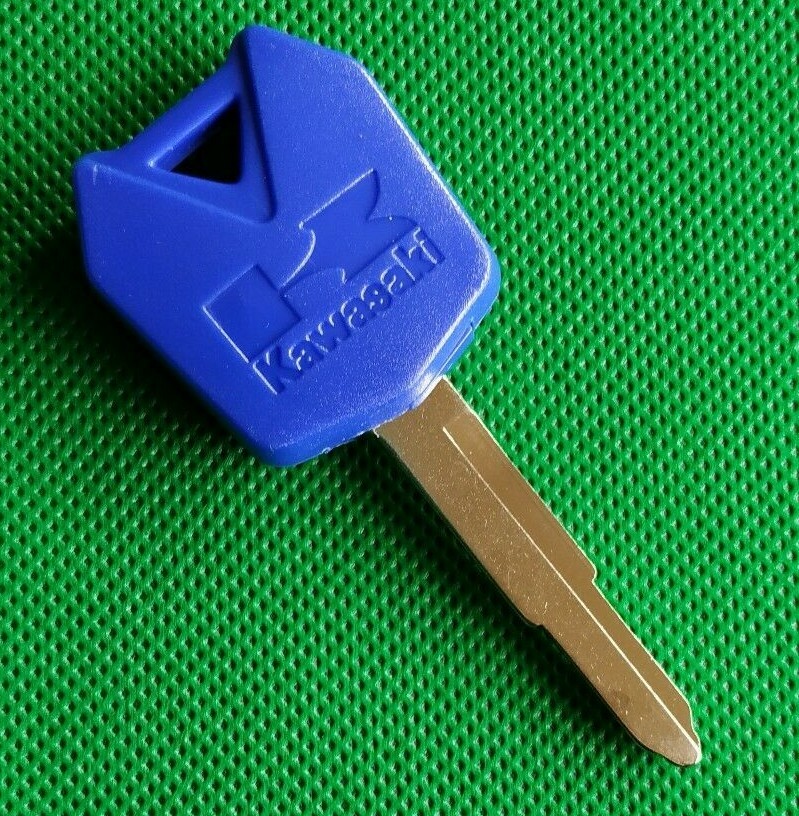 Aftermarket key for Kawasaki KISS cut from code or pic (blue) | eBay