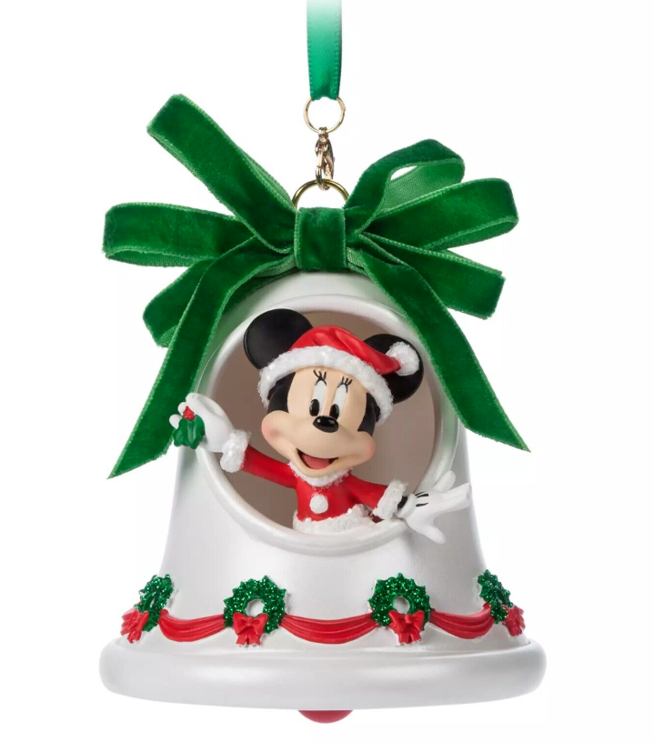 Santa Minnie Mouse Bell Ornament — Disney Sketchbook Christmas Series, NWT