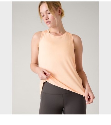 NTW ATHLETA EASE IN RIB TANK M CARNATION PEACH CINCH