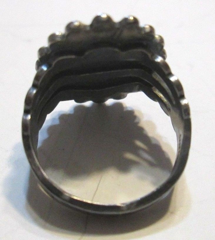 VINTAGE FRED HARVEY ERA STERLING SILVER TURQUOISE ARROWS RING SZ 6 1/4