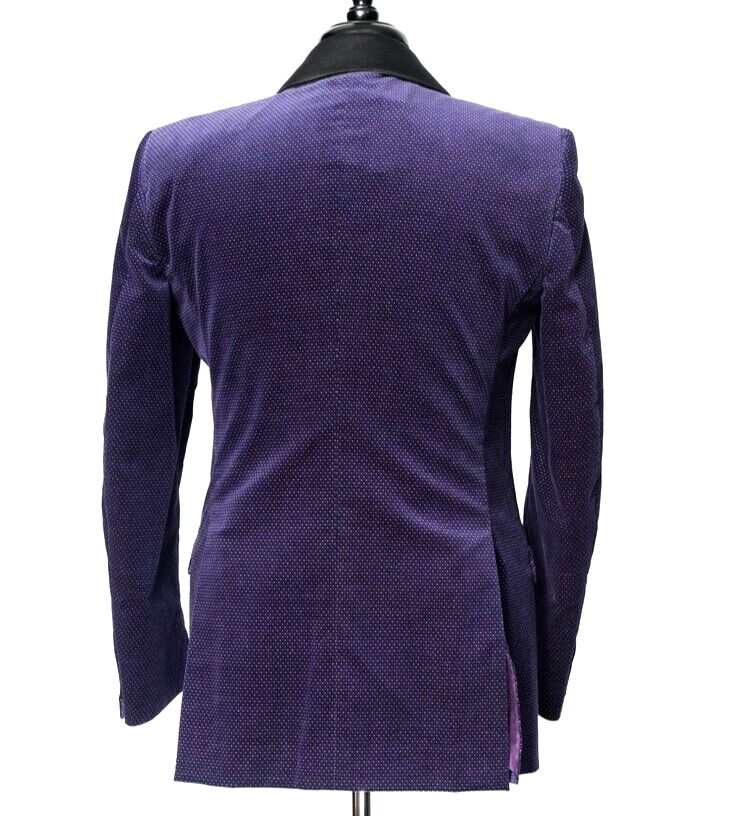 $4K Italo Ferretti Purple Velvet Shawl 2Btn Smoking Tuxedo Jacket 48 / 38 R 38R