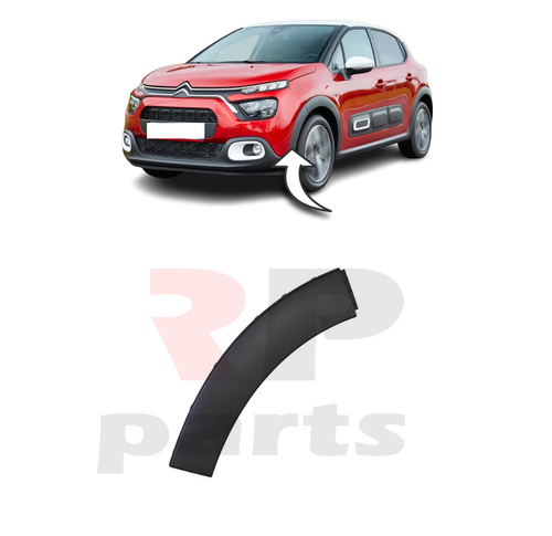 POUR CITROEN C3 2016 - 2020 GARNITURE MOULURE PARE CHOC AVANT NEUF NOIR GAUCH...