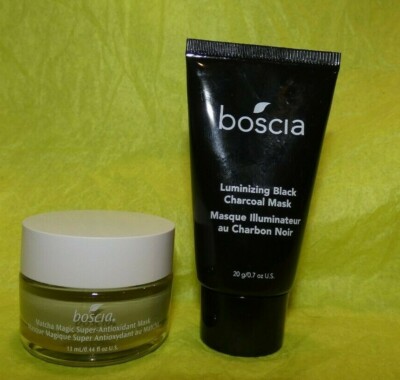 NEW BOSCIA Luminizing Charcoal & Matcha Magic Antiox. Masks Sample Size