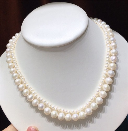★PEARLY MORE★ Small Pearl Point Surgical Two Line Necklace White beauty 2-line Pearl Necklace