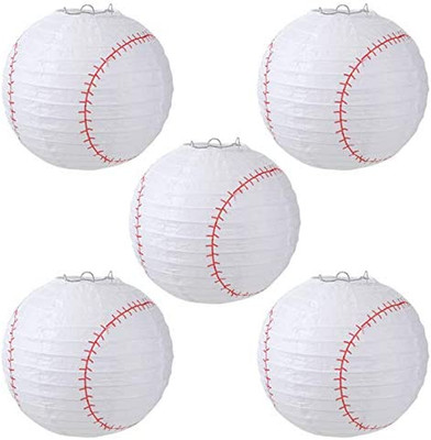 8 Inch Baseball Paper Lanterns Sports Baseball Themed Birthday Party Decorations