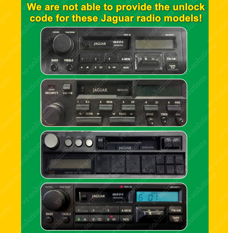 JAGUAR RADIO CODE DECODE PIN UNLOCKING XType SType XJ XJ8 XJ40 XJR