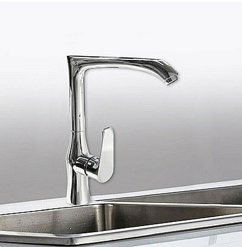 Rubinetto Miscelatore Lavello Canna Alta Quadrata Moderno Modello Love 52790 eas 1