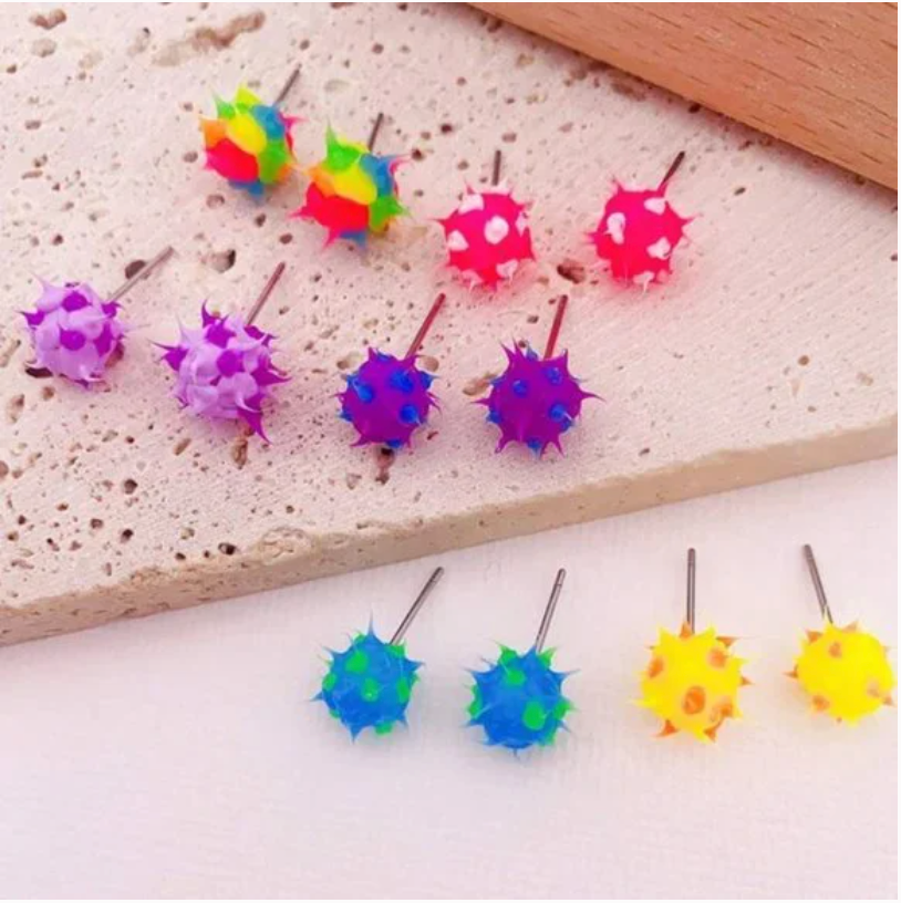 Silicone spiky deals ball earrings