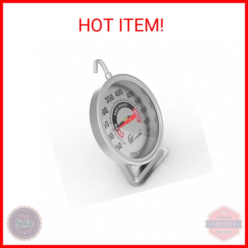 KT THERMO 3" Large Oven Thermometers NSF Accurately- Large Rotary Hook & Easy to