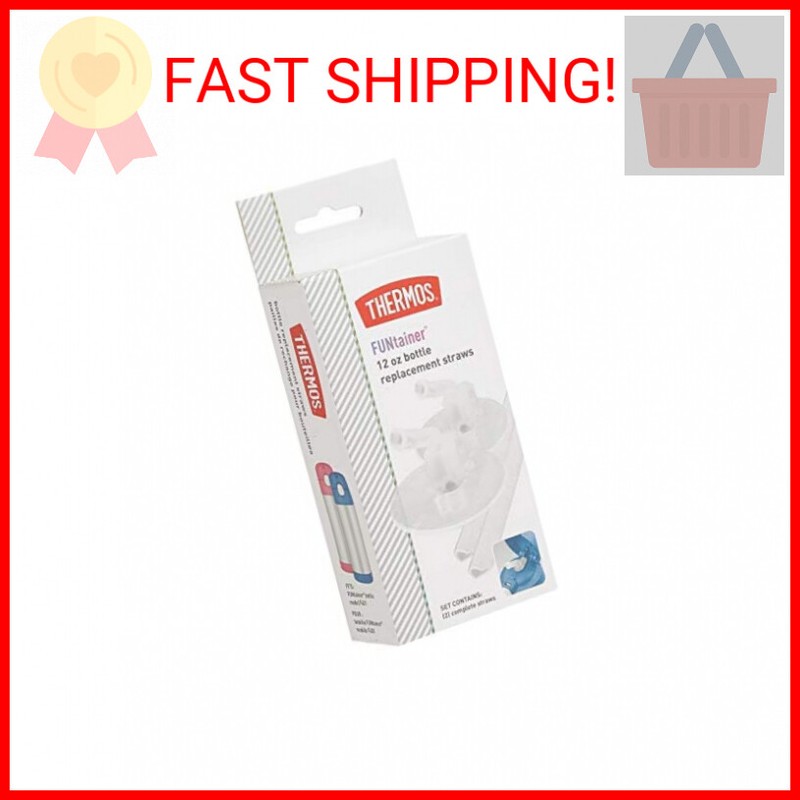 Replacement Straws For 12 Ounce Funtainer Bottle, Clear, One Size