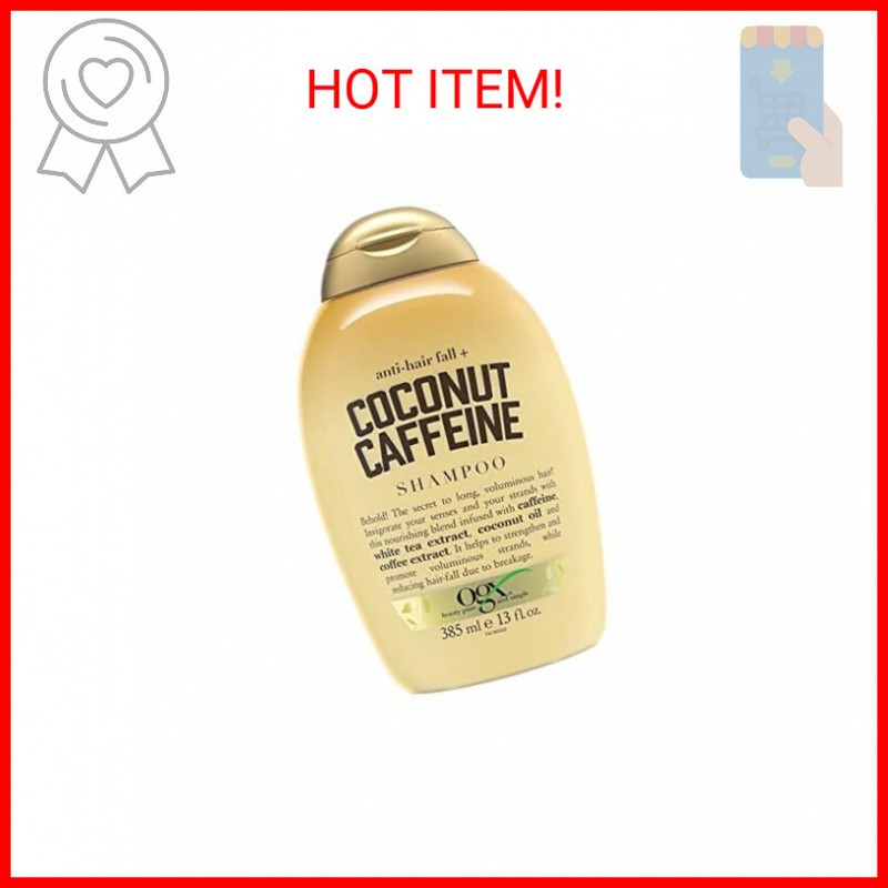 OGX Anti-Hair Fall + Coconut Caffeine Strengthening Shampoo with Caffeine, Cocon