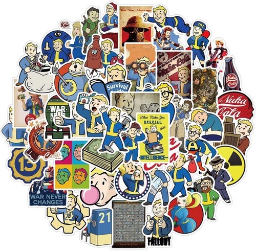 20 Random Fallout Themed Water Resistant Stickers