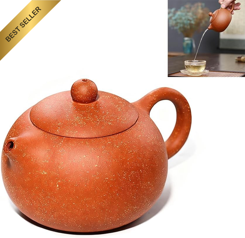 200Ml Chinese Zisha Teapot Dragon Blood Sand Xishi, Handmade Yixing Zhuni Red Cl