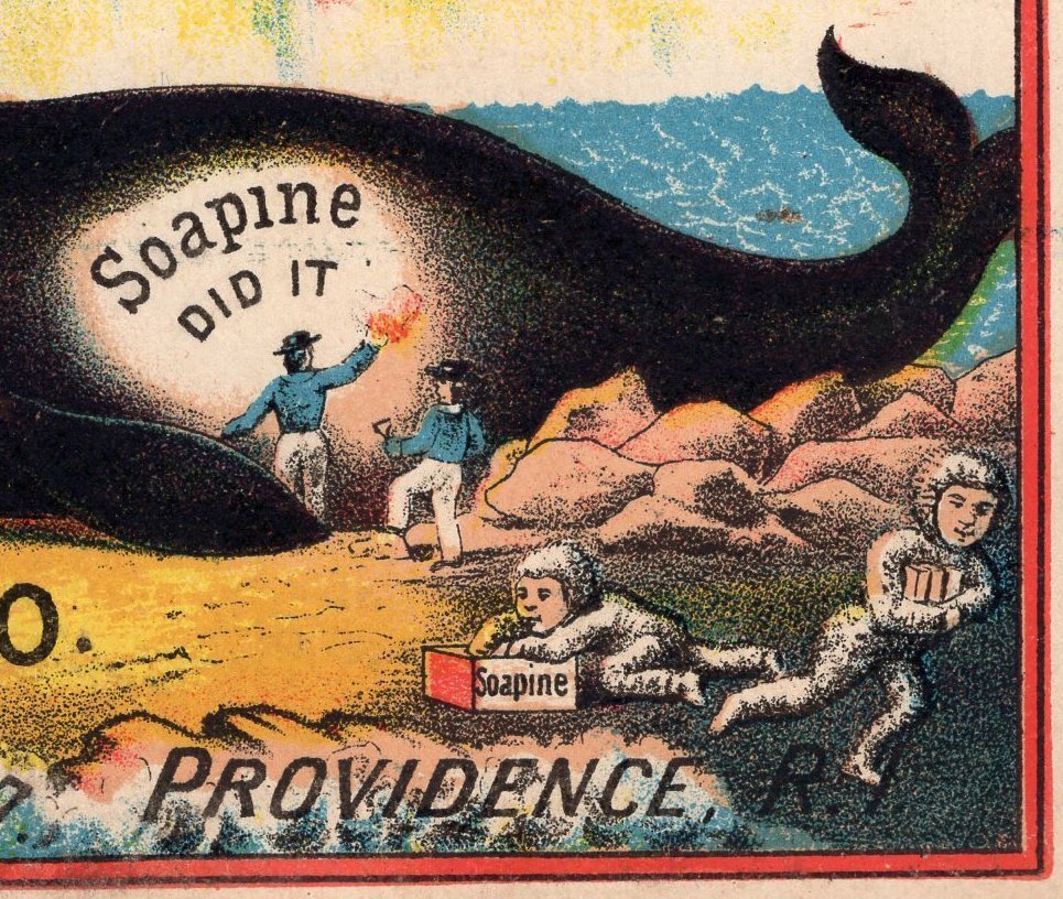 Whale 1800's Whaling Ship Soapine Soap Victorian Advertising Trade Card