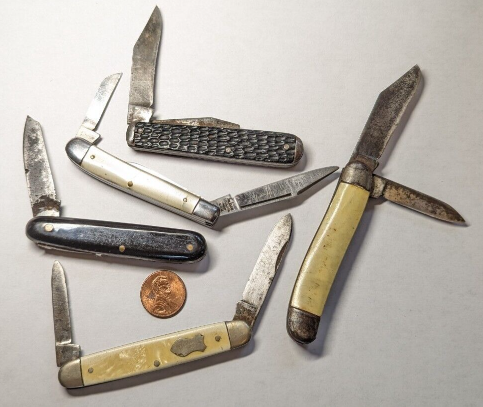 VINTAGE 5 LOT POCKET KNIVES ZENITH GERMANY, SABRE JAPAN 628